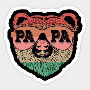 Retro Papa Bear New Dad Father's Day Daddy Birthday Family Sticker